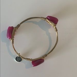 Purple stone gold bangle